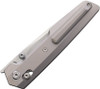 Vosteed Dachshund Crossbar Lock Front Flipper Knife - 3.25" M390 Satin Modified Reverse Tanto Blade, Gray Titanium Handles - A1202