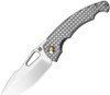 Artisan Cutlery Mini Xcellerator Frame Lock Folding Knife - 3.23" S90V Sand Polished Harpoon Blade, Fragged Titanium Handles - 1860GS-GY