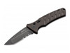 Boker Plus Strike Auto Folding Knife - 3.35" D2 Blackwash Tanto Partially Serrated Blade, Coyote Milled Aluminum Handles, Button Lock - 01BO461