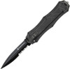 Smith & Wesson Knives SWOTF9BS M&P OTF Knife - 3.50" Dagger Black Oxide Partially Serrated Blade, Black Sculpted Aluminum Handle