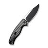 CIVIVI Knives Stormhowl Button Lock Flipper Knife - 3.3" Nitro-V Two-Tone Clip Point Blade, Machined Black Aluminum Handles with Satin Flats - C23040B-1