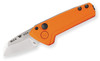 Buck 839 Mini Deploy AUTO Folding Knife - 1.75" 154CM Stonewashed Wharncliffe Blade, Orange Aluminum Handles - 13603