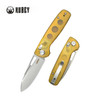 Kubey Knife Bluff Folding Knife - 3.19" Sandvik 14C28N Satin Drop Point Blade, Ultem Handles, Crossbar Lock