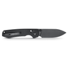Vosteed Cutlery Raccoon Folding Knife - 3.25" Nitro-V Black Drop Point Blade, Black Textured Aluminum Handles