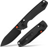 Vosteed Cutlery Raccoon Folding Knife - 3.25" Nitro-V Black Drop Point Blade, Carbon Fiber Handles, Orange Back Spacer and Thumb Stud