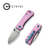 CIVIVI Knives C19068S-10 Ben Petersen Baby Banter Folding Knife - 2.34" Nitro-V Stonewashed Blade, Pink G10 Handles