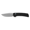 Kershaw 2047 Layup DuraLock KVT Flipper Knife - 3.4" D2 Stonewashed Drop Point Blade, Black Glass-Reinforced Nylon Handles, Reversible Pocket Clip