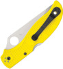 Spyderco Stretch 2 XL Lightweight Salt Folding Knife - 3.99" H-2 Satin Modified Clip Point Plain Blade, Yellow FRN Handles, Lockback - C258PYL