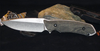 Attleboro Knives The Attleboro Fixed Blade - 4.5" Stonwashed S35VN Drop Point Blade, Black Canvas Micarta Handles, Black Boltron Sheath