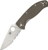 Spyderco Tenacious Folding Knife - 3.35" CPM-M4 Satin Partially Serrated Blade, Brown G10 Handles, Liner Lock - C122GBNM4PS