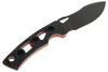 FOBOS Knives Tier 1 Mini Mini Fixed Blade Knife - 3.5" CPM-154 PVD Finish Drop Point, Black G10 w/ Red Liners, Brown Leather Sheath