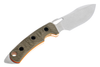 FOBOS Knives Tier 1 Mini Gen 3 Fixed Blade Knife - 4" CPM-154 Stonewashed Drop Point, OD Green Micarta w/ Orange Liners, Brown Leather Sheath