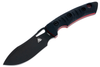 FOBOS Knives Tier 1 Mini Gen 3 Fixed Blade Knife - 4" CPM-154 PVD Finish Drop Point, Black G10 w/ Red Liners, Brown Leather Sheath