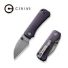 CIVIVI Knives C19068SC-2 Ben Petersen Baby Banter Folding Knife - 2.32" Nitro-V Stonewashed Wharncliffe Blade, Purple Canvas Micarta Handles, Liner Lock