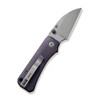 CIVIVI Knives C19068SC-2 Ben Petersen Baby Banter Folding Knife - 2.32" Nitro-V Stonewashed Wharncliffe Blade, Purple Canvas Micarta Handles, Liner Lock