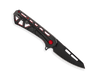 Buck 811 Trace Ops Liner Lock Flipper Knife - 3.23" Black Reverse Tanto Blade, Skeletonized Black/Red Aluminum Handles - 13746