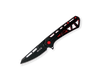 Buck 813 Mini Trace Ops Liner Lock Flipper Knife - 2.43" Black Reverse Tanto Blade, Skeletonized Black/Red Aluminum Handles - 13758
