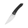 Kizer Knives Vanguard Series Momo Liner Lock Front Flipper Knife - 4.17" 154CM Satin Drop Point Blade, Black Aluminum Handles - V4663C1