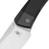 Kizer Knives Vanguard Series Momo Liner Lock Front Flipper Knife - 4.17" 154CM Satin Drop Point Blade, Black Aluminum Handles - V4663C1