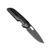 Kizer Knives Varatas Front Flipper Knife - 3.27" S35VN Black Drop Point Blade, Black 3D Machined Titanium Handles, Chidori Accents, Frame Lock - Ki3637A2