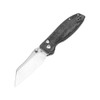 Kizer Knives Vanguard Series Cryptid Button Lock Folding Knife - 2.95" 154CM Stonewashed Reverse Tanto Blade, Black Micarta Handles, Reversible Clip - V3657C1