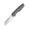 Kizer Knives Sparrow Frame Lock Flipper Knife - 3.27" CPM-S35VN Stonewashed Reverse Tanto Sheepsfoot Blade, Contoured Titanium Handles - Ki3628A1