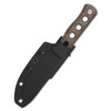 QSP Knives Canary Fixed Blade Knife - 4.25" Cr8Mo2VSi Stonewashed Drop Point Blade, Brown Burlap Micarta Handles, Kydex Sheath - QS155-A1