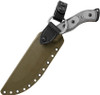 TOPS Knives Bushcrafter Kukuri 7.0 Fixed Blade - 7-3/4" 1095 Kukri Blade, Black Linen Micarta Handles, Green Kydex Sheath - BKUK-01