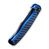 CIVIVI Knives Stormhowl Button Lock Flipper Knife - 3.3" Nitro-V Satin Clip Point Blade, Machined Bright Blue Aluminum Handles with Satin Flats - C23040B-2
