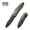 We Knife GTC Solid SLT Frame Lock Flipper Knife - 3.88" CPM-20CV Black Stonewashed Modified Spear Point Blade, Bronze Integral Titanium Handle - WE22028-3