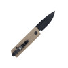 CobraTec Knives Stinger AUTO Folding Knife - 1.9" D2 Black Blade, Tan G10 Handles