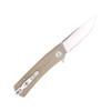 CobraTec Knives Serpent Folding Knife - 3" D2 Drop Point Satin Blade, Tan G10 Handles
