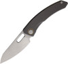 Maxace Knives BLACK MIRROR II Folding Knife - 3.25" CPM S90V Satin Blade, Stonewashed TC4 Titanium Handles, Frame Lock