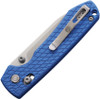Vosteed Cutlery Raccoon Folding Knife - 3.25" Nitro-V Satin Drop Point Blade, Textured Blue Aluminum Handles