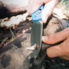 Vosteed Cutlery Raccoon Folding Knife - 3.25" Nitro-V Satin Drop Point Blade, Textured Blue Aluminum Handles