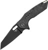 Bestech Knives Nyxie 3 Frame Lock Flipper Knife - 2.99" S35VN Black DLC Reverse Tanto Blade, Marbled Carbon Fiber and Black Titanium Handles - BT2308D