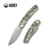 Kubey Knives Momentum Front Flipper Knife - 3.43" AUS-10 Satin Drop Point Blade, Digital Camo G10 Handles, Liner Lock - KU344K