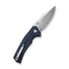 CIVIVI Knives Vexillum Liner Lock Flipper Knife - 3.81" Nitro-V Satin Clip Point Blade, Milled Blue/Black G10 Handles - C23003D-3