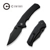 CIVIVI Knives Vexillum Liner Lock Flipper Knife - 3.81" Nitro-V Black Stonewashed Clip Point Blade, Milled Black G10 Handles - C23003D-1