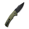 CIVIVI Knives Vexillum Liner Lock Flipper Knife - 3.81" Nitro-V Black Stonewashed Clip Point Blade, Milled OD Green G10 Handles - C23003D-2