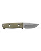 Benchmade Shane Sibert Mini Bushcrafter Fixed Blade Knife - 3.3823" CPM-S30V Satin Drop Point Blade, Green G10 Handles with Red Spacers, Leather Sheath - 165-1