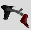 Elftmann Tactical Elf Glock Trigger - For GLOCK Gen 1-4, Red Trigger Shoe