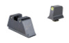 Trijicon Suppressor/Optic Height Night Sights for Glock Handguns - Yellow Front with Black Rear & Green Lamps