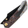 Kansept Knives Fenrir Liner Lock Front Flipper - 3.48" CPM-S35VN Blackwash Harpoon Blade, Titanium and Copper Swirl Carbon Fiber Handle - K1034A9