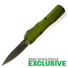 Kershaw Exclusive Livewire OTF AUTO Knife - 3.3" CPM-Magnacut Blackwash Spear Point Blade, OD Green Aluminum Handles, Reversible Clip - 9000OLBW