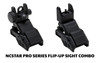 NCSTAR Pro Series Flip-Up Sight Combo - Fits Picatinny, Front and Rear Sight Combo, Black