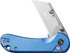 CIVIVI Knives Elementum Utility Button Lock Flipper Knife - 2.26" 6Cr Replaceable Utility Blade, Blue Aluminum Handles, Reversible Clip - C23039B-2