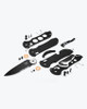 Benchmade Tactical Triage Rescue Folding Knife - 3.48" S30V Black Combo Blade, Black G10 Handles, Safety Cutter, Glass Breaker, AXIS/Crossbar Lock - 917SBK