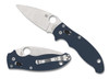 Spyderco Manix 2 Folding Knife 3.37" CPM-SPY27 Satin Plain Blade, Cobalt Blue G10 Handles, Ball Bearing Lock - C101GPCBL2