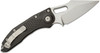 Microtech 169-10 AUTO Stitch Folding Knife - 3.625" Stonewashed Spear Point Blade, Black Aluminum Handles